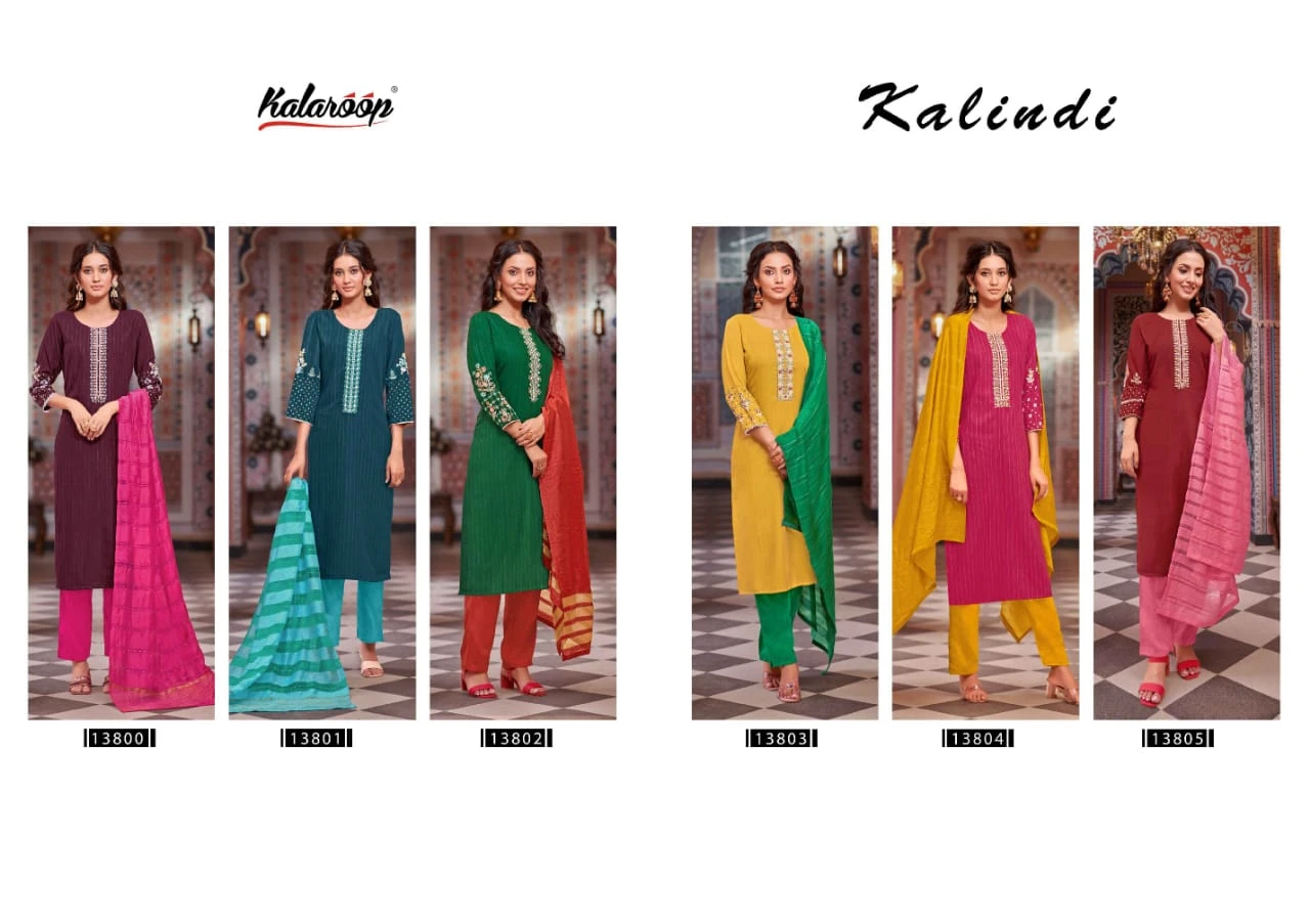 Kalroop Kalindi Fancy Rayon Wholesale Readymade Salwar Suit Catalog — Wholesale Salwar Suits, MPA wholesale from Surat — view 7